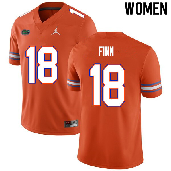 Women #18 Jacob Finn Florida Gators College Football Jerseys Sale-Orange - Click Image to Close